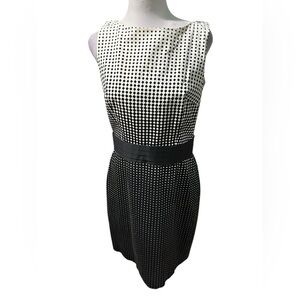 Ann Taylor Elegant Black and White Polka Dot Dress size 6
